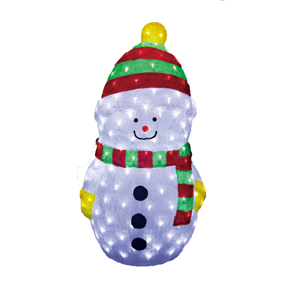 Acrylic LED Christmas Snowman Outdoor Decoration - 90cm