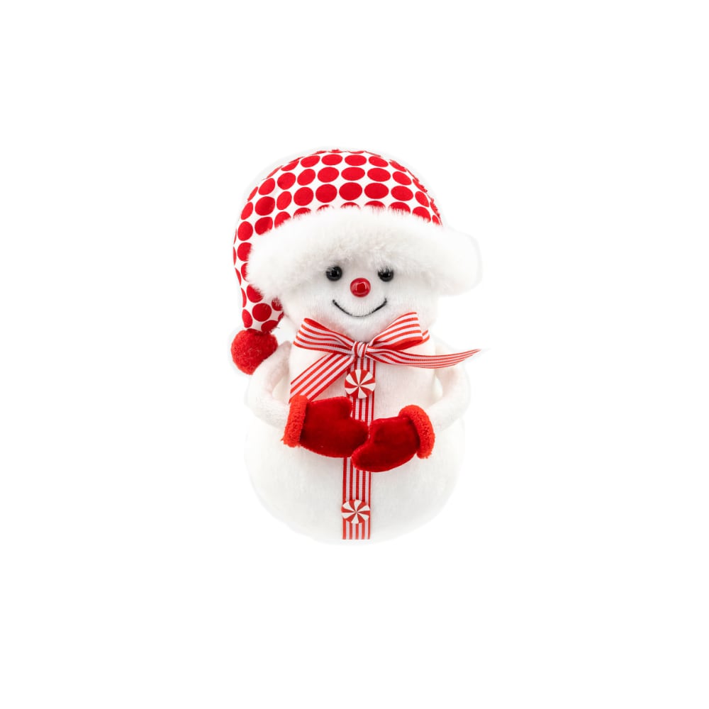 Red White Snowman with Red Mittens - 21cm