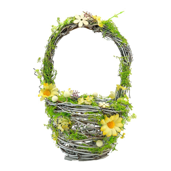 Floral Daisy Easter Basket 27cm