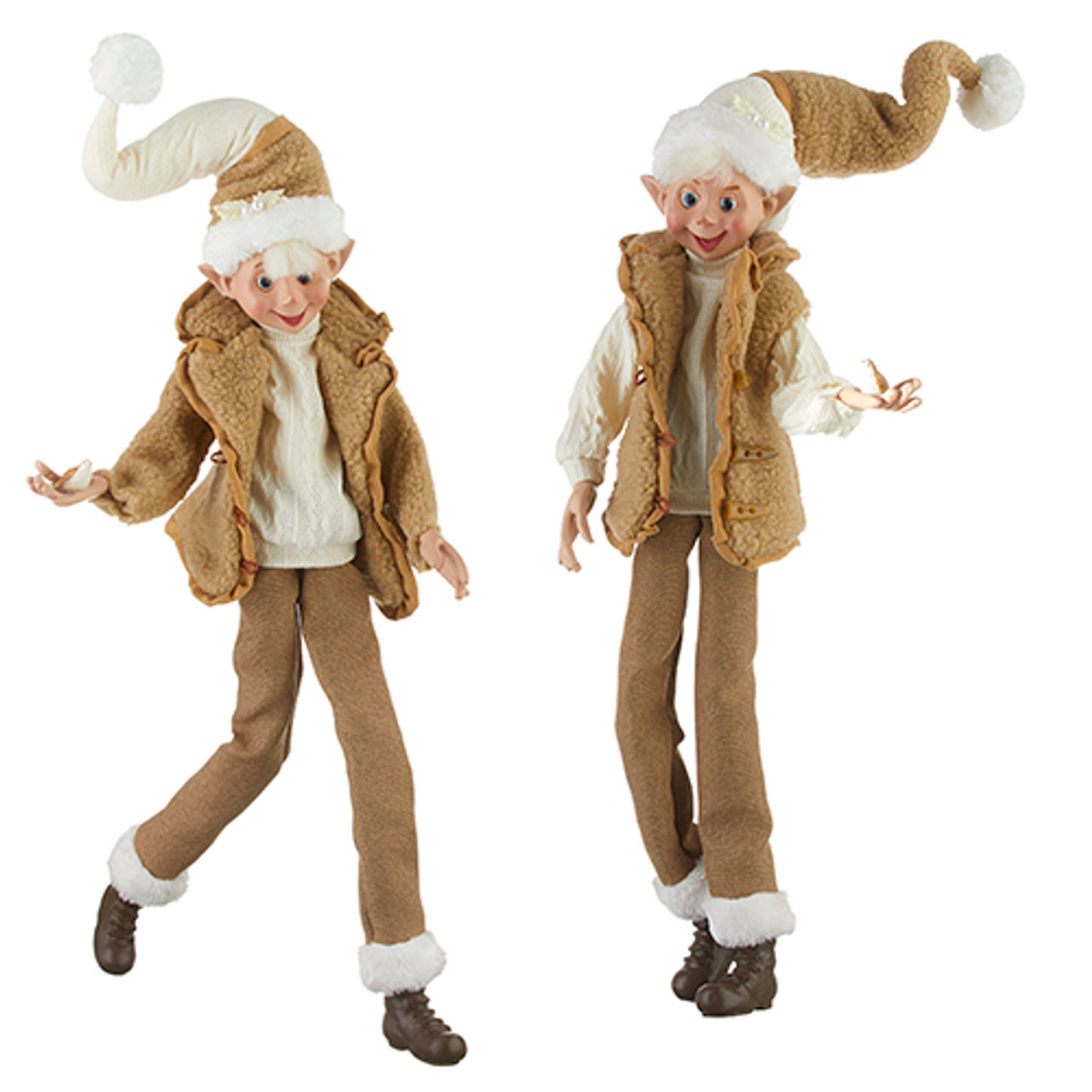 Cosy Posable Elves (Two Styles) 76cm