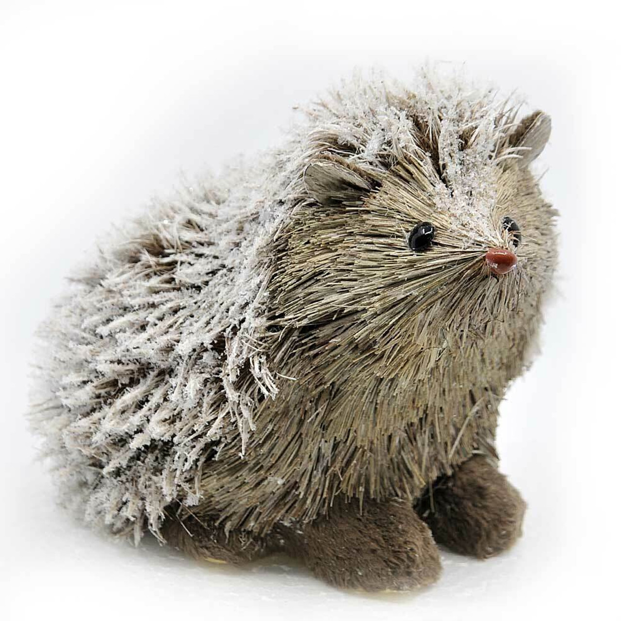 Grey Textured Wooden Hedgehog 14cm