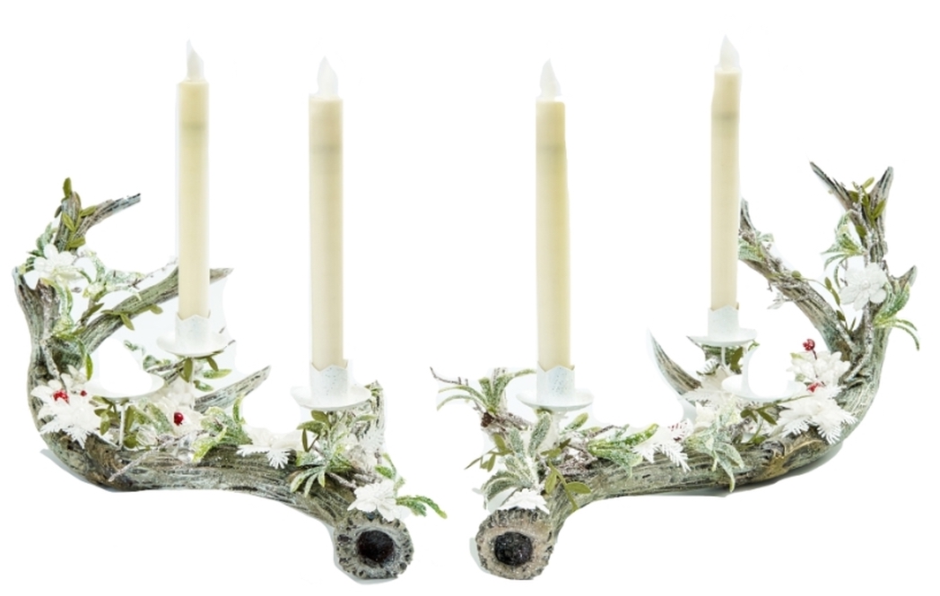 Katherine's Collection Antler Candle Holder (Set of 2) 17.5cm