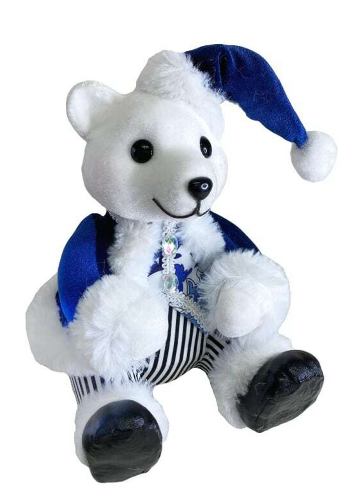 Royal Blue Sitting Bear 21cm