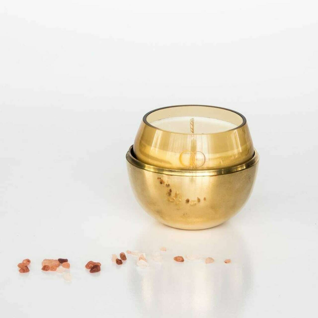 Only Orb Brass Vessel Lemon Myrtle & Sandalwood Candle