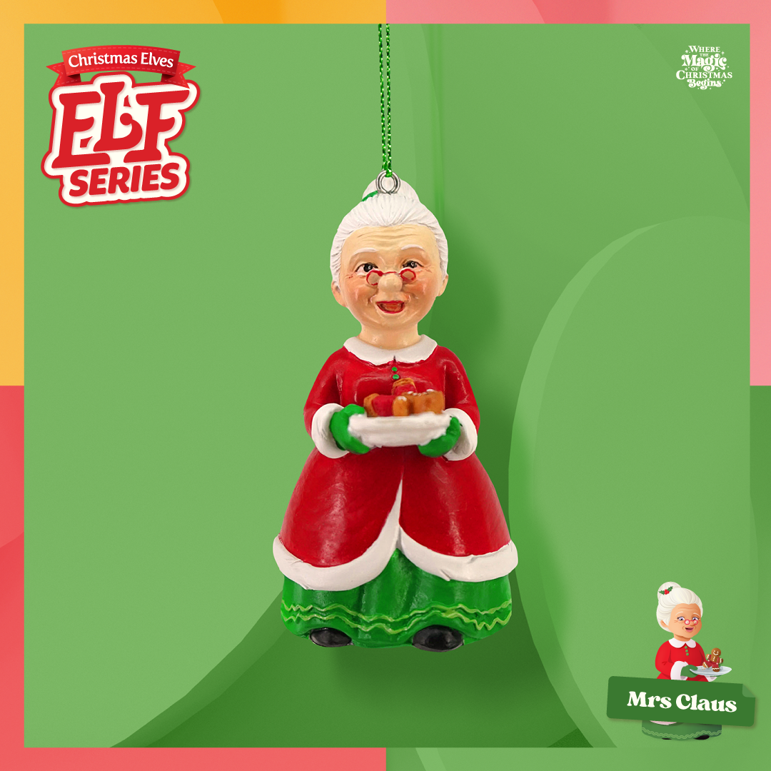 Mrs Claus Ornament 9cm – Elf Series