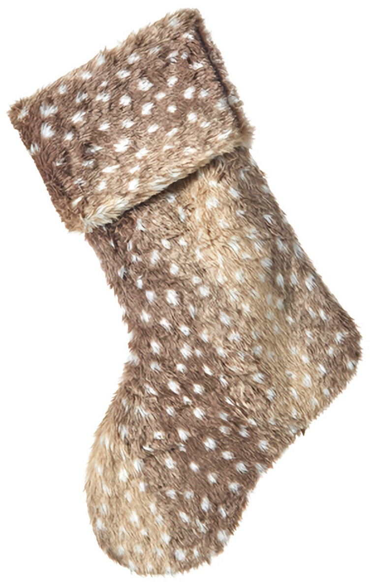 Faux Fawn Fur Stocking 48cm