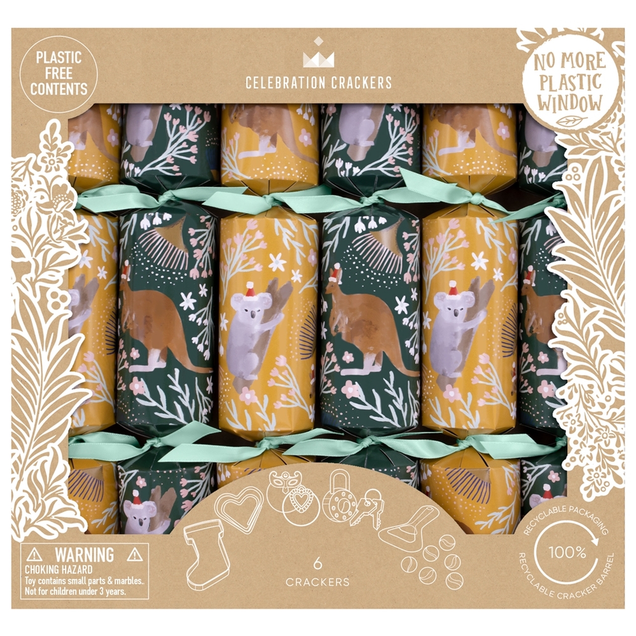 Tropical Koala Christmas Crackers - Pack of 8