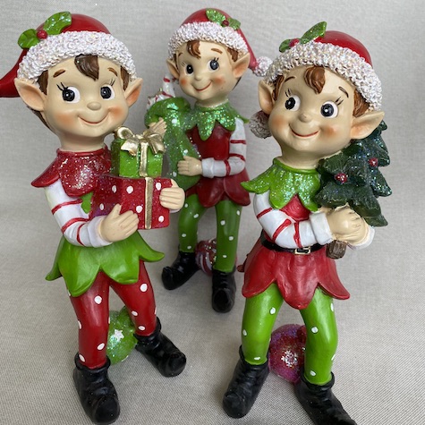 Vintage style standing elf figurines