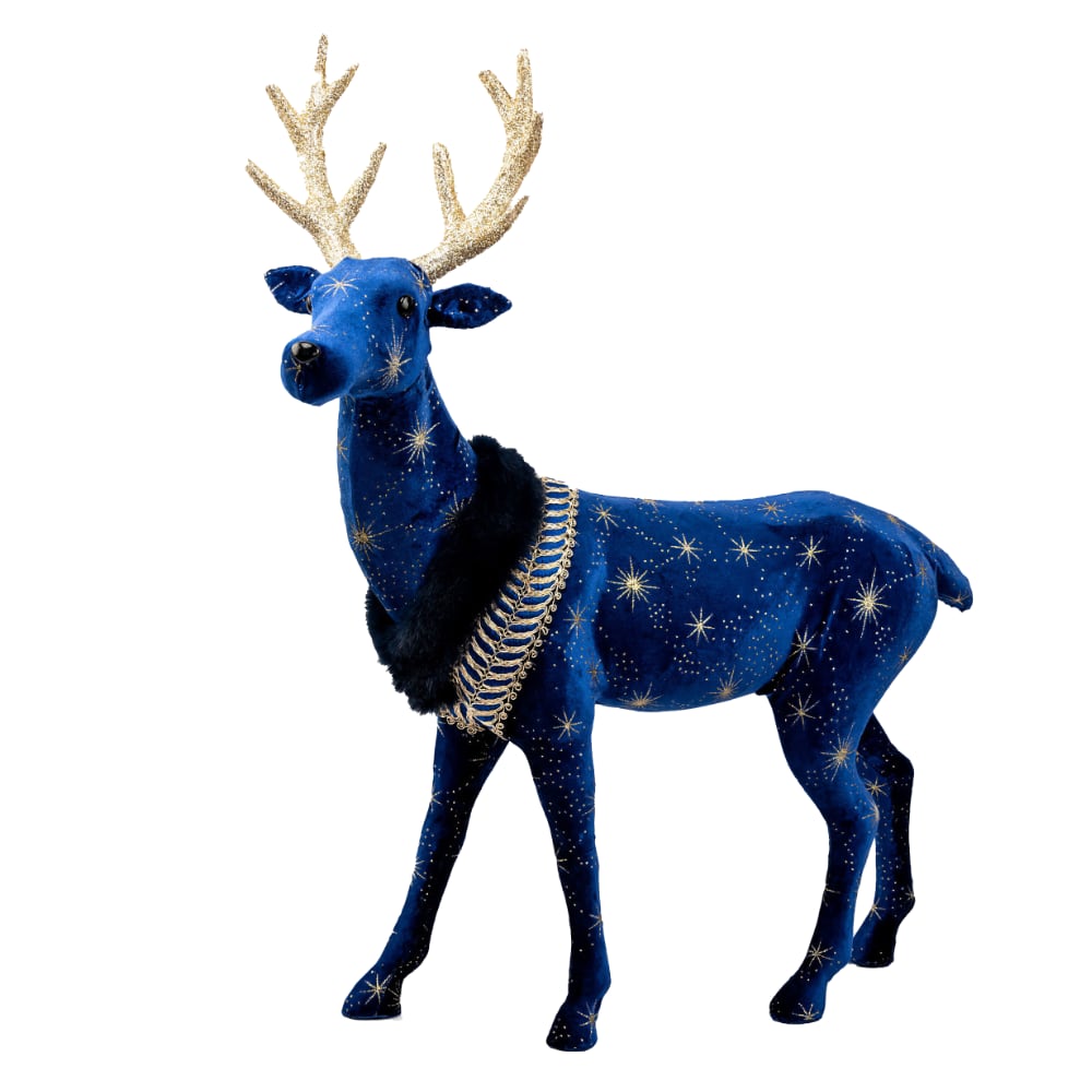 Standing Blue Reindeer with Stars 70cm