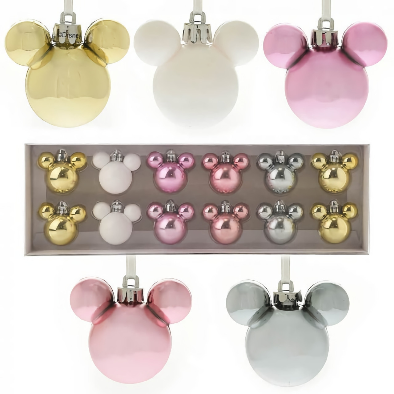 Mickey Mouse Blush Baubles (Set of 12) 5.5cm