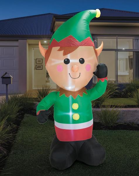 Inflatable Christmas elf for outdoor decorating