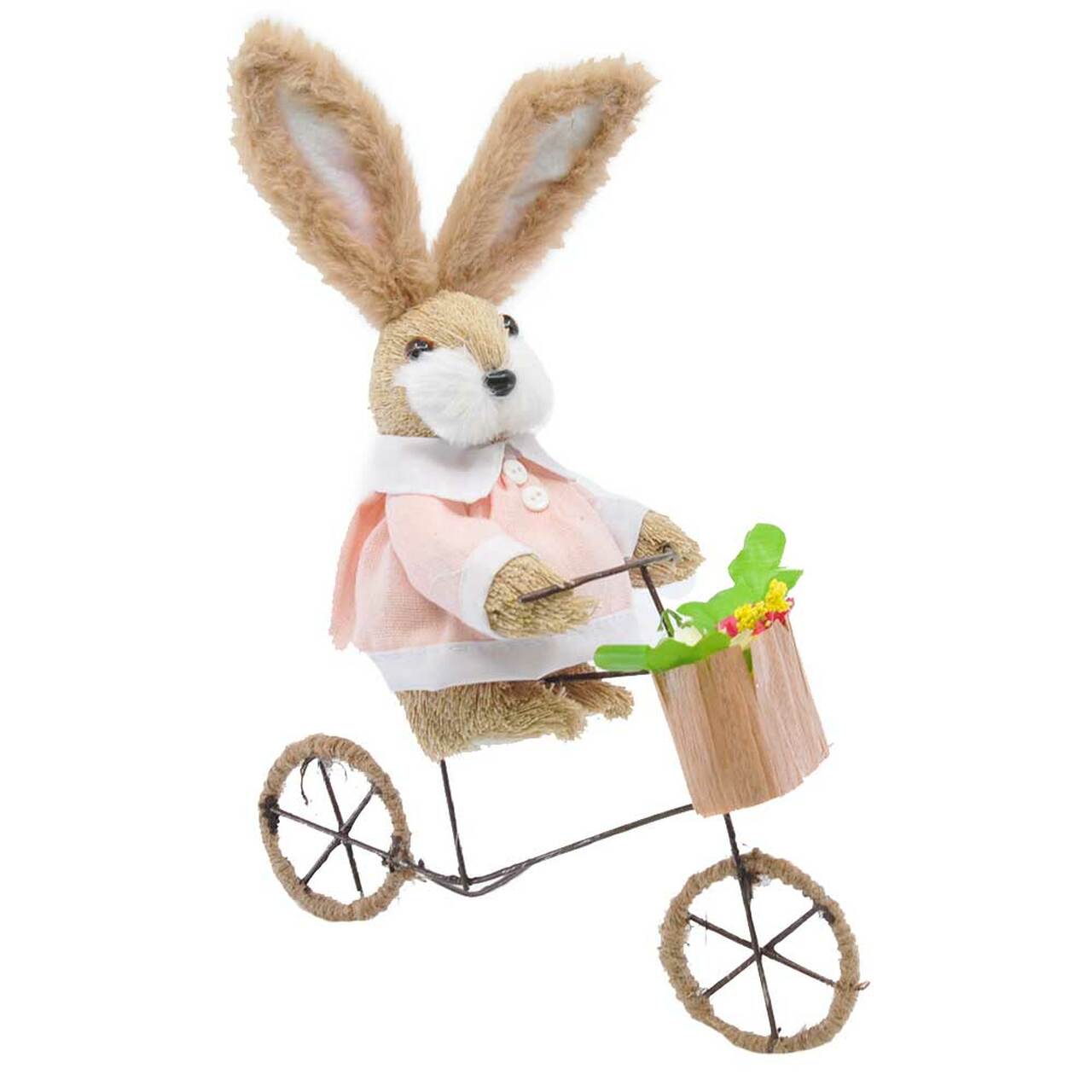 Jute Bunny on Bicycle 29cm