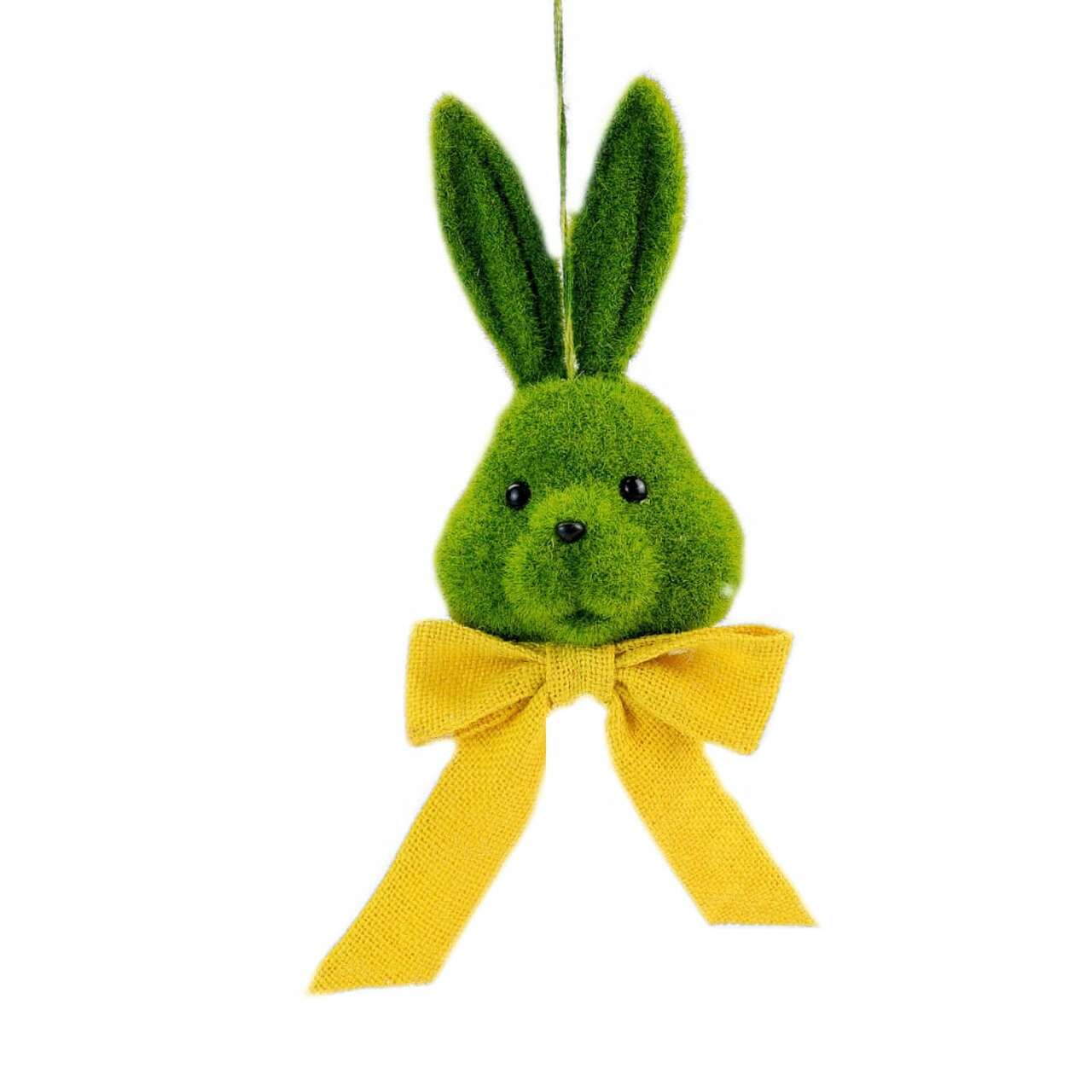 Moss-Covered Rabbit Face with Yellow Bow 52cm