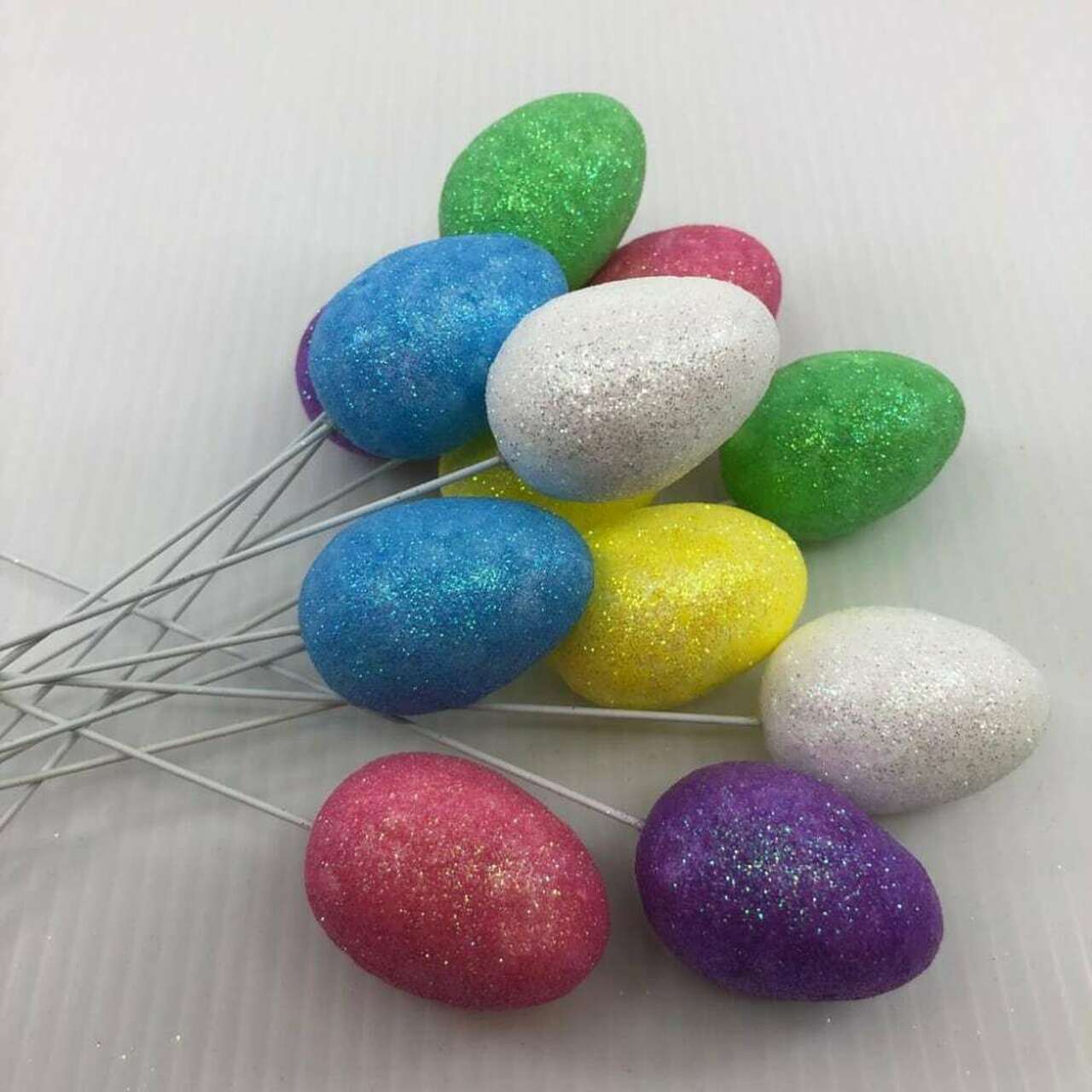 Glitter Egg Picks Pack of 12