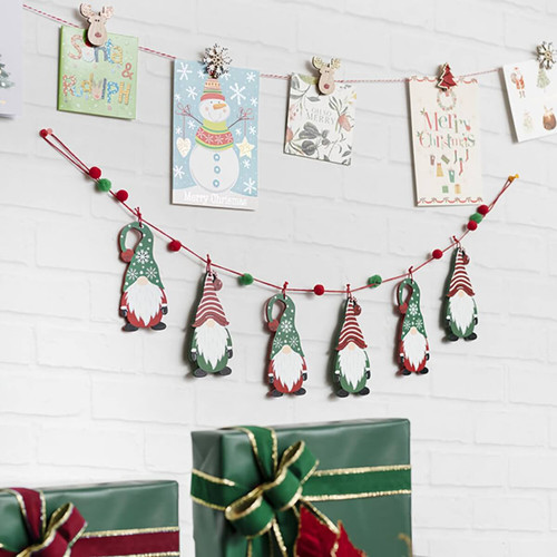 Wooden Christmas Gnome Bunting