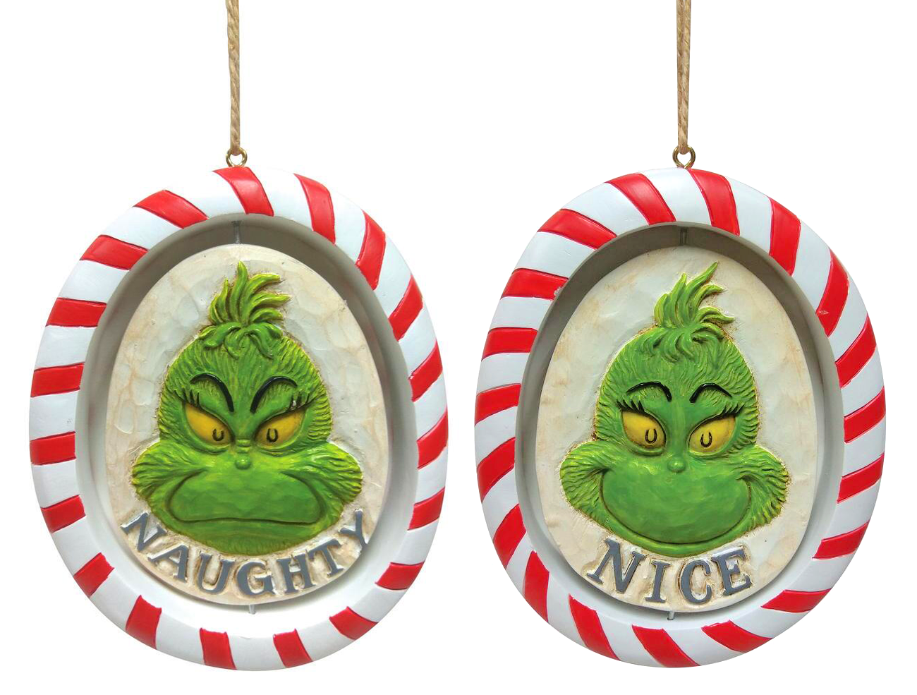 Grinch Naughty Nice Double Sided Ornament 23cm