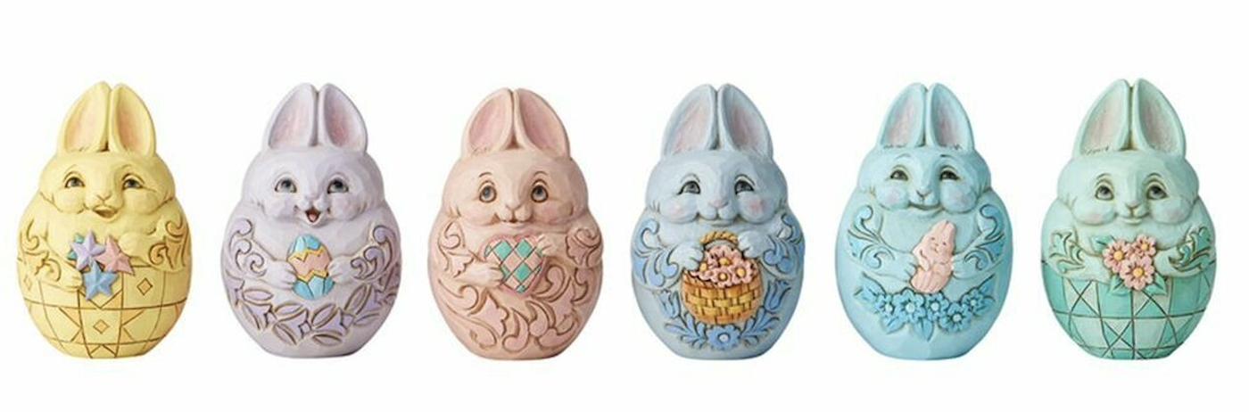 Jim Shore Mini Bunny Easter Eggs: 6 Styles 6.5cm
