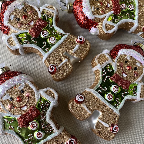 Glass Gingerbread Ornaments