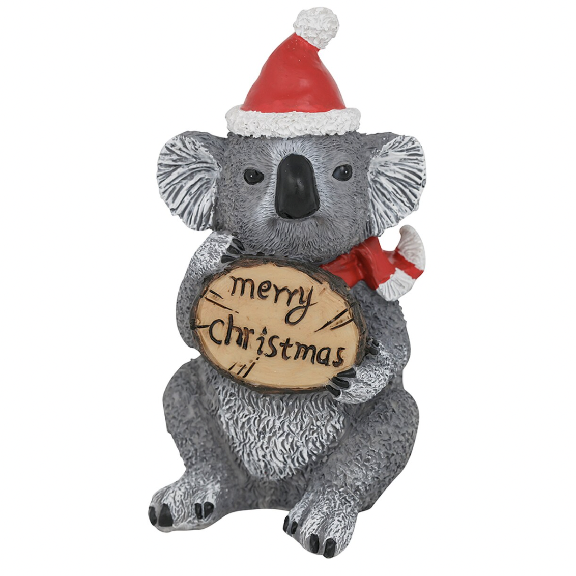 Koala Figurine with Merry Christmas Sign