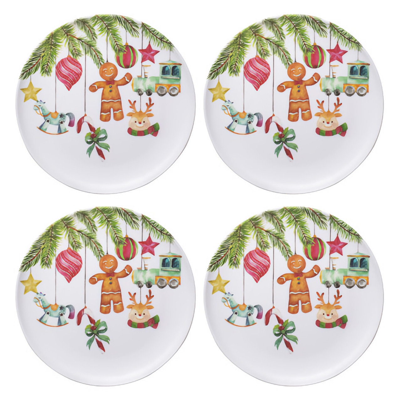 Ladelle Ashdene Hanging Out For Christmas Plates (Set of 4) 