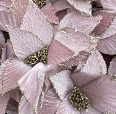 Pink Poinsettia with Stem 33cm