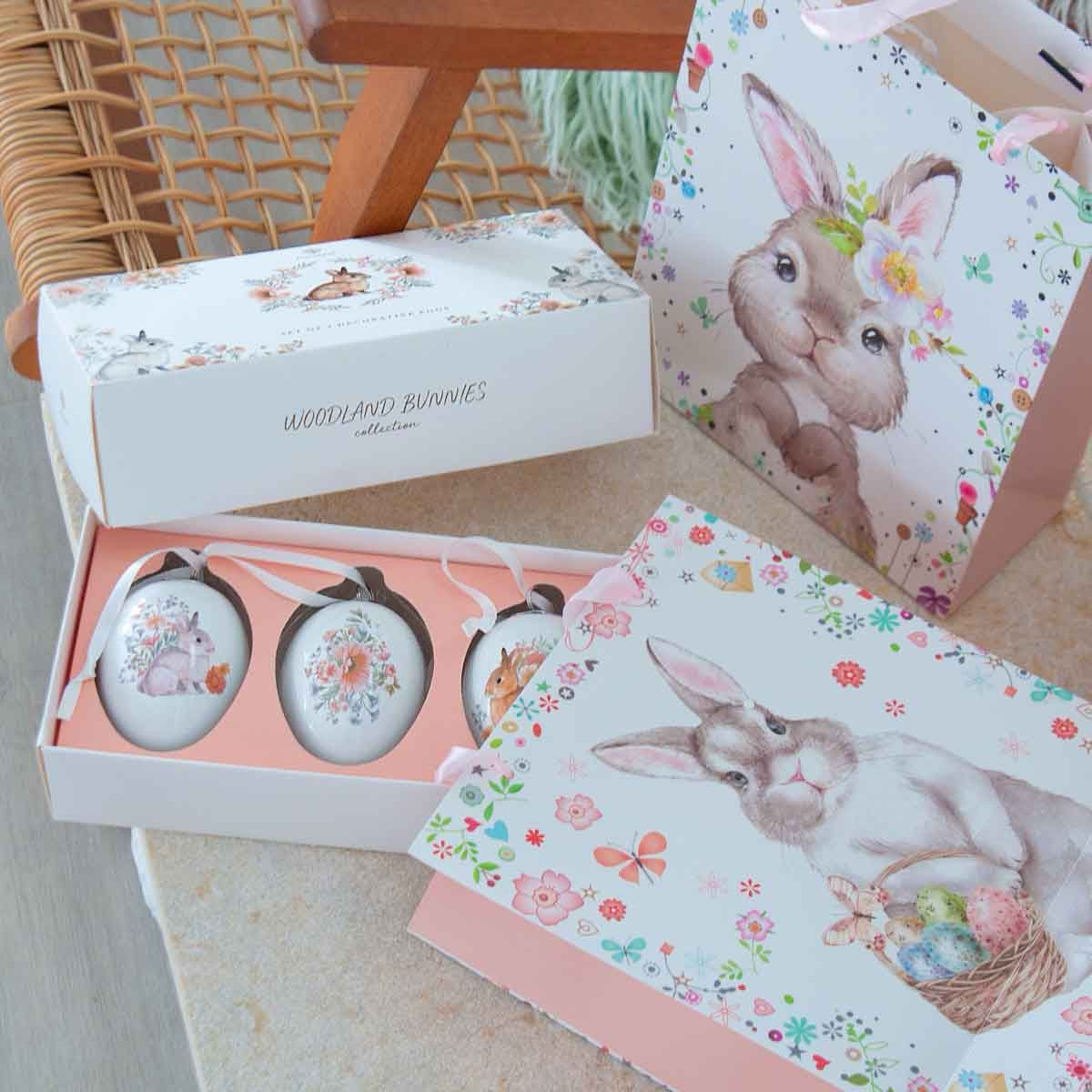 Easter Bunny Gift Bags 3 Designs (Woodland Bunnies hanging ornaments sold separately.)