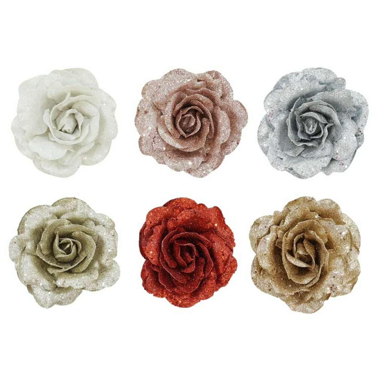 Clip-on Rose Bloom 6 Colours 16cm