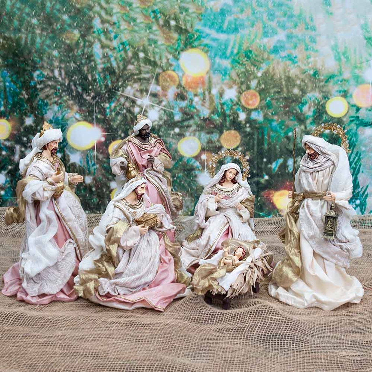 Margaux Rose Gold Nativity Set 35cm