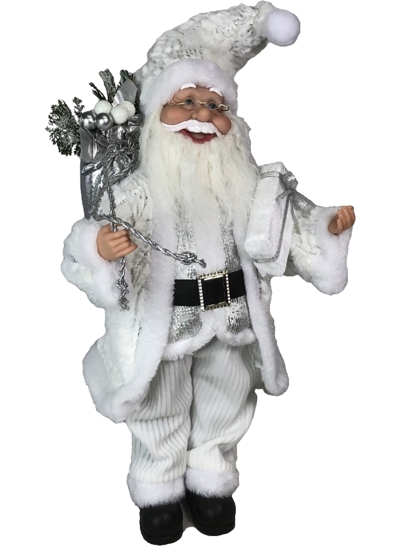 Silver White Santa 45cm