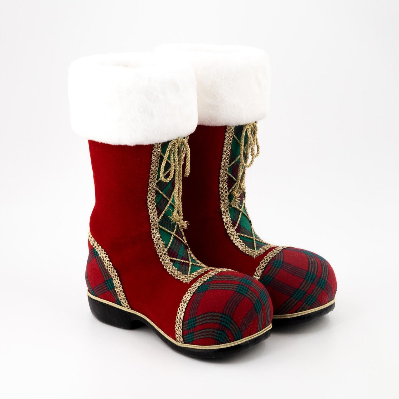 Tartan Santa Claus Boots 38cm