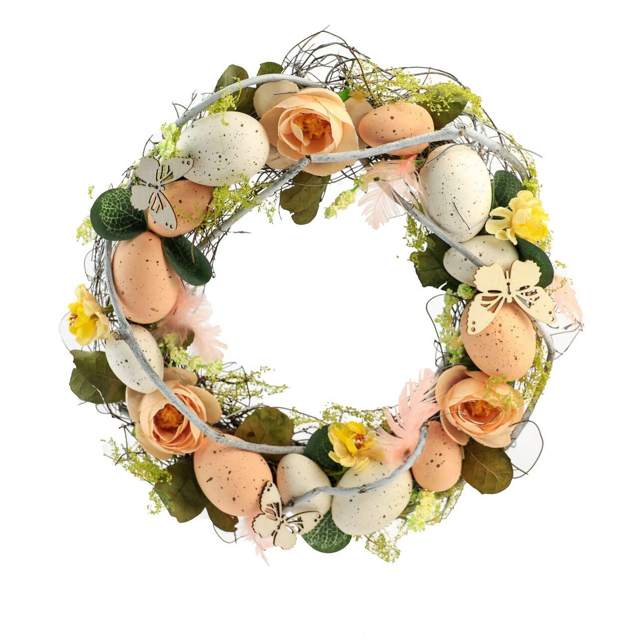 Apricot Floral Wreath 26cm