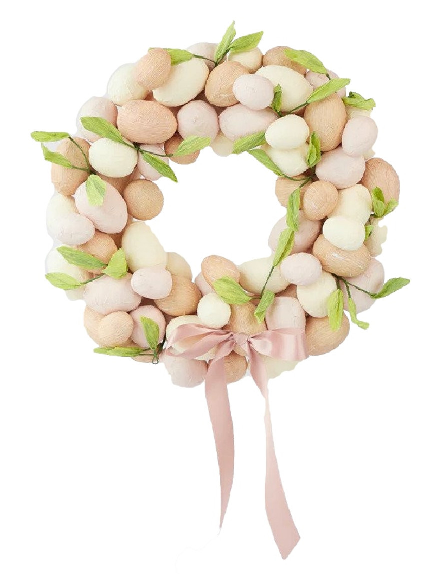 Peaches & Cream Paper Egg Wreath 42cm