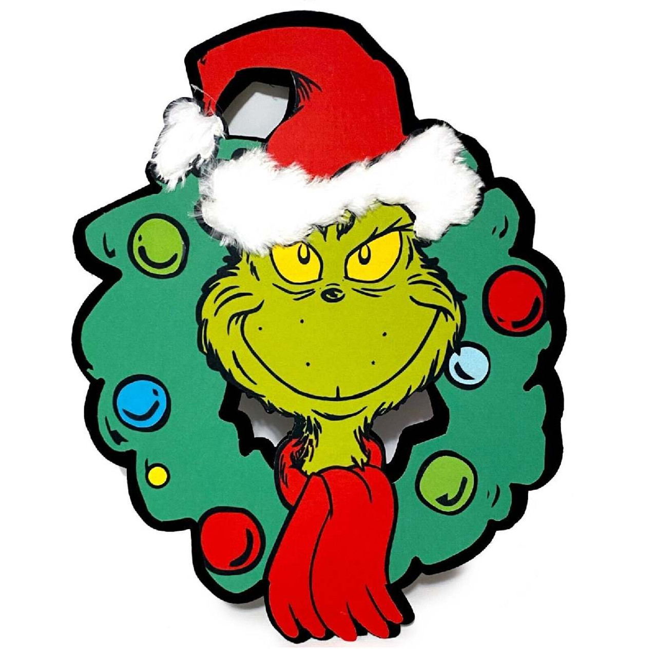 Grinch Head Wreath 69cm